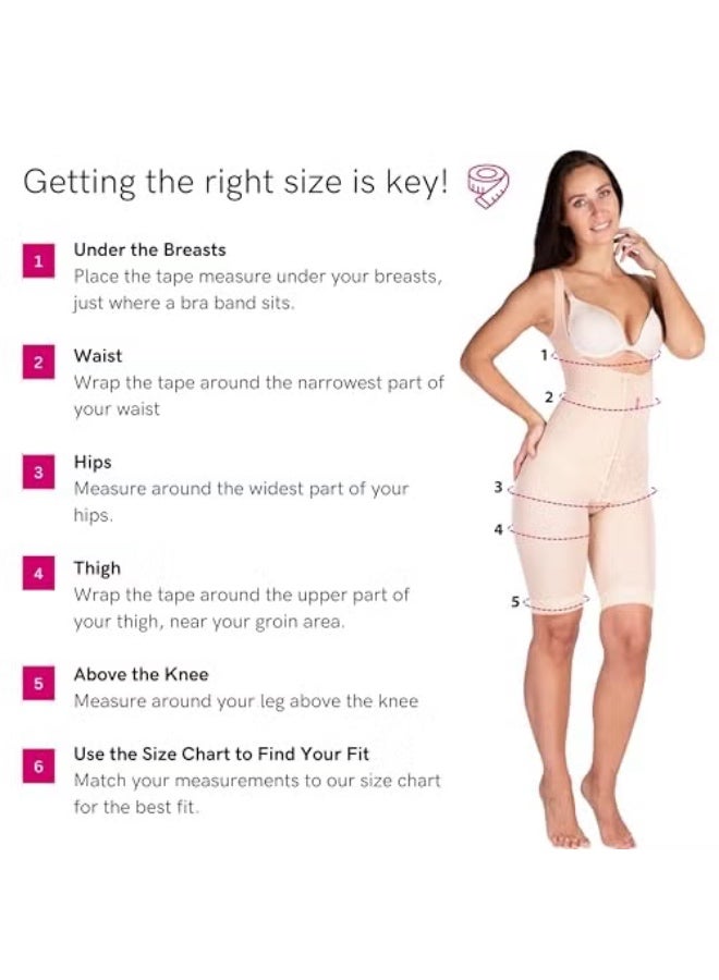 LIPOELASTIC VF Body Variant – Liposuction Compression Garment, Postpartum Belly Binder, Full Body Girdle for Women (Natural, - Image 5